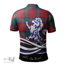 ScotsTee Shop Scottish Byres (Byses) Clan Crest Tartan Polo Shirt Alba Gu Brath Regal Lion Emblem