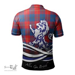 ScotsTee Shop Scottish Blane Clan Crest Tartan Polo Shirt Alba Gu Brath Regal Lion Emblem