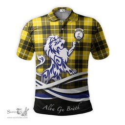 ScotsTee Shop Scottish Barclay Dress Modern Clan Crest Tartan Polo Shirt Alba Gu Brath Regal Lion Emblem