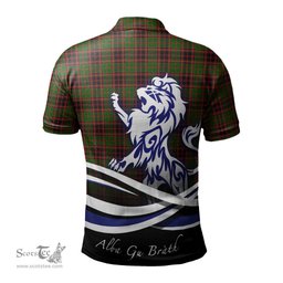 ScotsTee Shop Scottish Buchan Modern Clan Crest Tartan Polo Shirt Alba Gu Brath Regal Lion Emblem