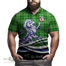 ScotsTee Shop Scottish Boyle Clan Crest Tartan Polo Shirt Alba Gu Brath Regal Lion Emblem