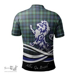 ScotsTee Shop Scottish Baillie Ancient Clan Crest Tartan Polo Shirt Alba Gu Brath Regal Lion Emblem