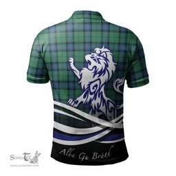 ScotsTee Shop Scottish Armstrong Ancient Clan Crest Tartan Polo Shirt Alba Gu Brath Regal Lion Emblem