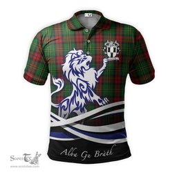 ScotsTee Shop Scottish Blackstock Hunting Clan Crest Tartan Polo Shirt Alba Gu Brath Regal Lion Emblem