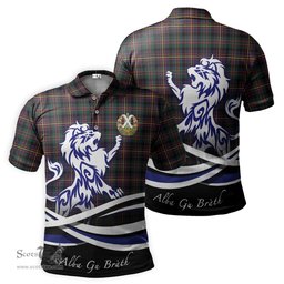 ScotsTee Shop Scottish Cameron Highlanders of Ottawa Clan Crest Tartan Polo Shirt Alba Gu Brath Regal Lion Emblem
