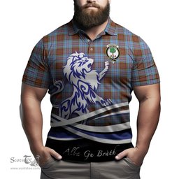 ScotsTee Shop Scottish Anderson Modern Clan Crest Tartan Polo Shirt Alba Gu Brath Regal Lion Emblem