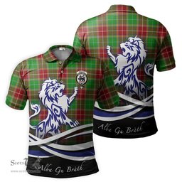 ScotsTee Shop Scottish Baxter Modern Clan Crest Tartan Polo Shirt Alba Gu Brath Regal Lion Emblem