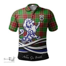 ScotsTee Shop Scottish Baxter Modern Clan Crest Tartan Polo Shirt Alba Gu Brath Regal Lion Emblem