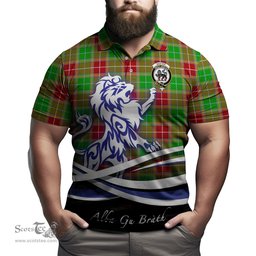ScotsTee Shop Scottish Baxter Modern Clan Crest Tartan Polo Shirt Alba Gu Brath Regal Lion Emblem