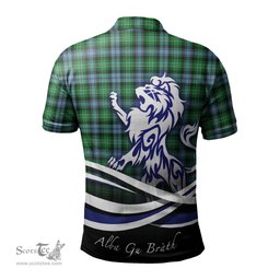 ScotsTee Shop Scottish Arbuthnot Ancient Clan Crest Tartan Polo Shirt Alba Gu Brath Regal Lion Emblem