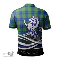 ScotsTee Shop Scottish Barclay Hunting Ancient Clan Crest Tartan Polo Shirt Alba Gu Brath Regal Lion Emblem