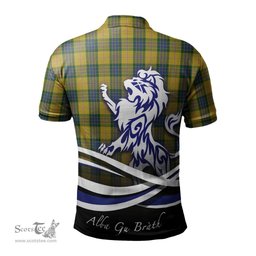 ScotsTee Shop Scottish Fraser Yellow Clan Crest Tartan Polo Shirt Alba Gu Brath Regal Lion Emblem