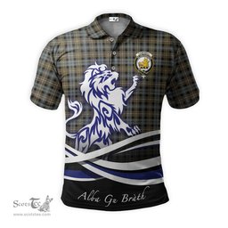 ScotsTee Shop Scottish Campbell Argyll Weathered Clan Crest Tartan Polo Shirt Alba Gu Brath Regal Lion Emblem