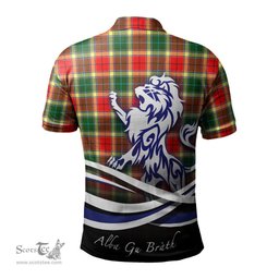 ScotsTee Shop Scottish Gibson Clan Crest Tartan Polo Shirt Alba Gu Brath Regal Lion Emblem