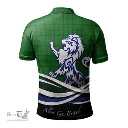 ScotsTee Shop Scottish Don Clan Crest Tartan Polo Shirt Alba Gu Brath Regal Lion Emblem