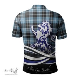 ScotsTee Shop Scottish Clark Ancient Clan Crest Tartan Polo Shirt Alba Gu Brath Regal Lion Emblem