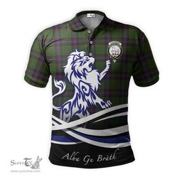 ScotsTee Shop Scottish Cochrane Clan Crest Tartan Polo Shirt Alba Gu Brath Regal Lion Emblem