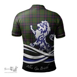 ScotsTee Shop Scottish Cochrane Clan Crest Tartan Polo Shirt Alba Gu Brath Regal Lion Emblem