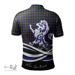ScotsTee Shop Scottish Fleming Clan Crest Tartan Polo Shirt Alba Gu Brath Regal Lion Emblem