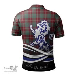 ScotsTee Shop Scottish Crawford Modern Clan Crest Tartan Polo Shirt Alba Gu Brath Regal Lion Emblem