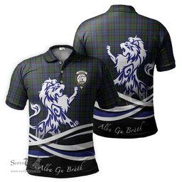 ScotsTee Shop Scottish Fletcher Clan Crest Tartan Polo Shirt Alba Gu Brath Regal Lion Emblem