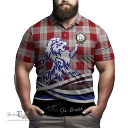 ScotsTee Shop Scottish Cunningham Dress Clan Crest Tartan Polo Shirt Alba Gu Brath Regal Lion Emblem