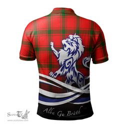 ScotsTee Shop Scottish Darroch Clan Crest Tartan Polo Shirt Alba Gu Brath Regal Lion Emblem