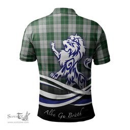 ScotsTee Shop Scottish Erskine Green Clan Crest Tartan Polo Shirt Alba Gu Brath Regal Lion Emblem