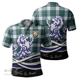 ScotsTee Shop Scottish Campbell Dress Clan Crest Tartan Polo Shirt Alba Gu Brath Regal Lion Emblem