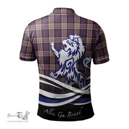 ScotsTee Shop Scottish Carnegie Clan Crest Tartan Polo Shirt Alba Gu Brath Regal Lion Emblem