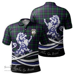 ScotsTee Shop Scottish Campbell of Cawdor Modern Clan Crest Tartan Polo Shirt Alba Gu Brath Regal Lion Emblem