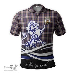 ScotsTee Shop Scottish Cameron of Erracht Dress Clan Crest Tartan Polo Shirt Alba Gu Brath Regal Lion Emblem