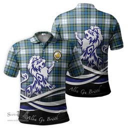 ScotsTee Shop Scottish Campbell Dress Ancient Clan Crest Tartan Polo Shirt Alba Gu Brath Regal Lion Emblem