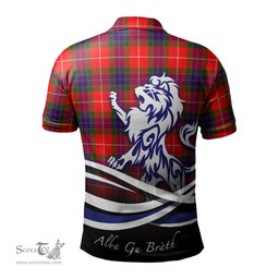 ScotsTee Shop Scottish Fraser Modern Clan Crest Tartan Polo Shirt Alba Gu Brath Regal Lion Emblem