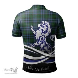 ScotsTee Shop Scottish Forsyth Clan Crest Tartan Polo Shirt Alba Gu Brath Regal Lion Emblem