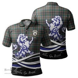 ScotsTee Shop Scottish Craig Ancient Clan Crest Tartan Polo Shirt Alba Gu Brath Regal Lion Emblem