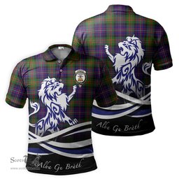 ScotsTee Shop Scottish Cameron of Erracht Modern Clan Crest Tartan Polo Shirt Alba Gu Brath Regal Lion Emblem