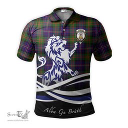 ScotsTee Shop Scottish Cameron of Erracht Modern Clan Crest Tartan Polo Shirt Alba Gu Brath Regal Lion Emblem