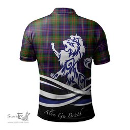 ScotsTee Shop Scottish Cameron of Erracht Modern Clan Crest Tartan Polo Shirt Alba Gu Brath Regal Lion Emblem