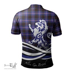 ScotsTee Shop Scottish Dunlop Modern Clan Crest Tartan Polo Shirt Alba Gu Brath Regal Lion Emblem