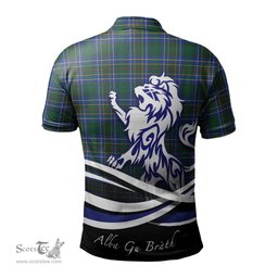 ScotsTee Shop Scottish Cockburn Ancient Clan Crest Tartan Polo Shirt Alba Gu Brath Regal Lion Emblem
