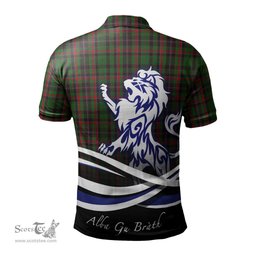 ScotsTee Shop Scottish Cumming Hunting Clan Crest Tartan Polo Shirt Alba Gu Brath Regal Lion Emblem