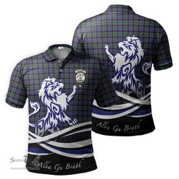 ScotsTee Shop Scottish Fletcher Modern Clan Crest Tartan Polo Shirt Alba Gu Brath Regal Lion Emblem