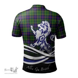 ScotsTee Shop Scottish Forsyth Modern Clan Crest Tartan Polo Shirt Alba Gu Brath Regal Lion Emblem