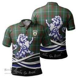 ScotsTee Shop Scottish Gayre Clan Crest Tartan Polo Shirt Alba Gu Brath Regal Lion Emblem