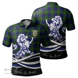 ScotsTee Shop Scottish Dundas Modern Clan Crest Tartan Polo Shirt Alba Gu Brath Regal Lion Emblem