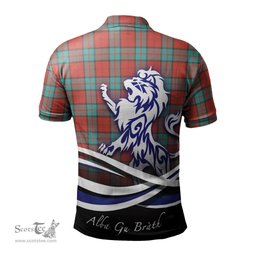 ScotsTee Shop Scottish Dunbar Ancient Clan Crest Tartan Polo Shirt Alba Gu Brath Regal Lion Emblem
