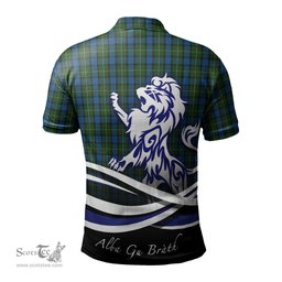 ScotsTee Shop Scottish Ferguson of Atholl Clan Crest Tartan Polo Shirt Alba Gu Brath Regal Lion Emblem