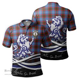 ScotsTee Shop Scottish Congilton Clan Crest Tartan Polo Shirt Alba Gu Brath Regal Lion Emblem