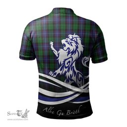 ScotsTee Shop Scottish Galbraith Clan Crest Tartan Polo Shirt Alba Gu Brath Regal Lion Emblem